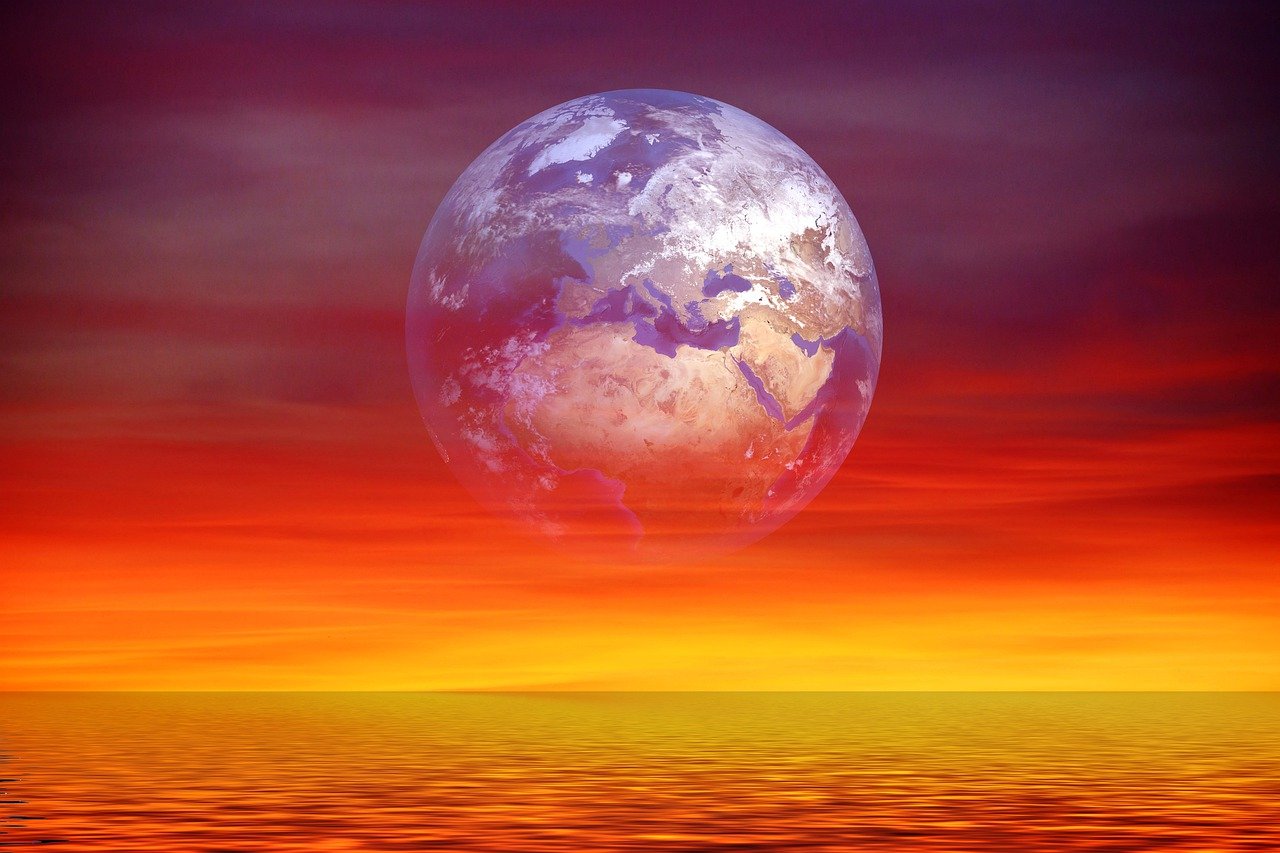 earth, globe, sunset